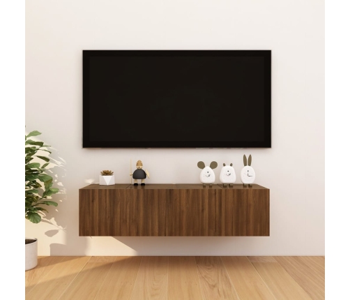 Muebles para TV de pared 4 uds roble marrón 30,5x30x30 cm