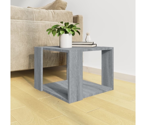 Mesa de centro madera contrachapada gris Sonoma 40x40x30 cm