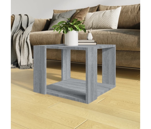 Mesa de centro madera contrachapada gris Sonoma 40x40x30 cm