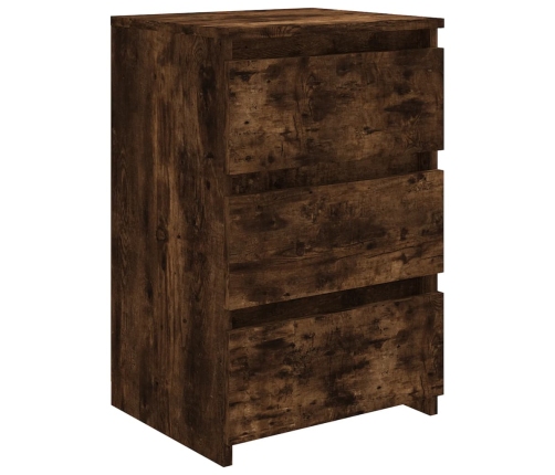 vidaXL Mesita de noche madera contrachapada roble ahumado 40x35x62,5cm