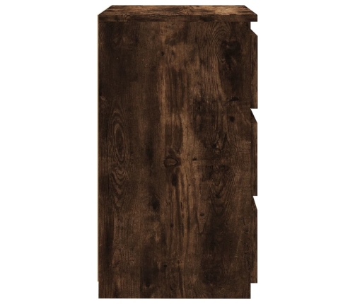 vidaXL Mesita de noche madera contrachapada roble ahumado 40x35x62,5cm