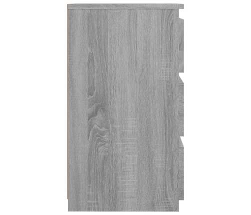 Mesita de noche madera contrachapada gris Sonoma 40x35x62,5 cm