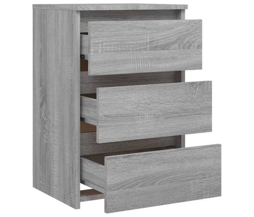 Mesita de noche madera contrachapada gris Sonoma 40x35x62,5 cm