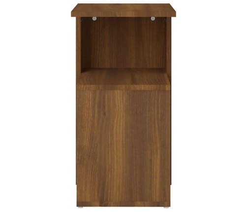 Mesa auxiliar madera contrachapada marrón roble 36x30x56 cm