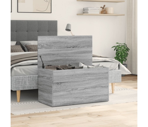 Baúl de almacenaje madera contrachapada gris Sonoma 84x42x46 cm