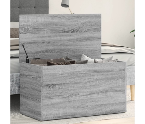 Baúl de almacenaje madera contrachapada gris Sonoma 84x42x46 cm