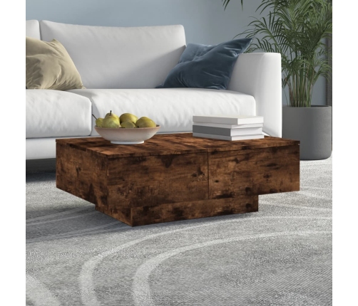 Mesa de centro madera contrachapada roble ahumado 90x60x31 cm