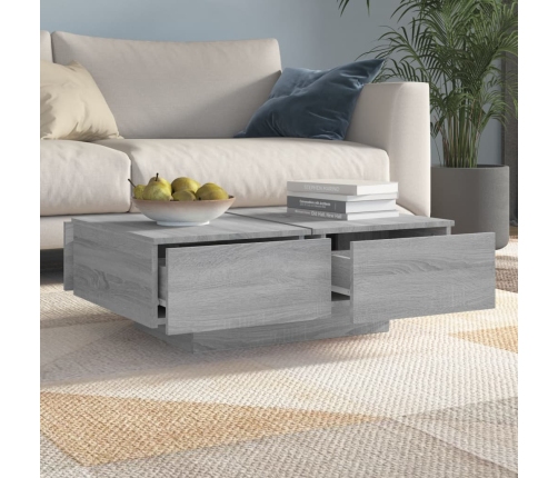 vidaXL Mesa de centro madera contrachapada gris Sonoma 90x60x31 cm