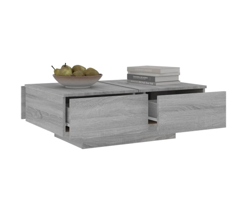 vidaXL Mesa de centro madera contrachapada gris Sonoma 90x60x31 cm