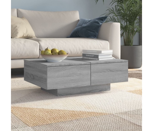 vidaXL Mesa de centro madera contrachapada gris Sonoma 90x60x31 cm