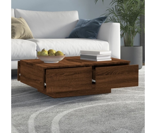 Mesa de centro madera contrachapada roble marrón 90x60x31 cm