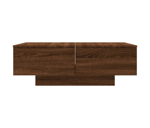 Mesa de centro madera contrachapada roble marrón 90x60x31 cm