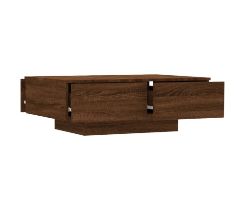 Mesa de centro madera contrachapada roble marrón 90x60x31 cm