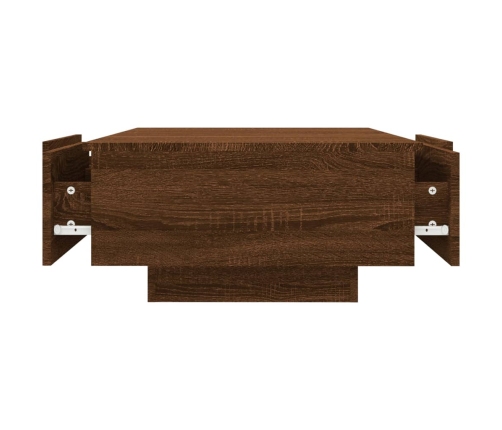 Mesa de centro madera contrachapada roble marrón 90x60x31 cm