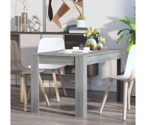 Mesa de comedor madera contrachapada gris Sonoma 140x74,5x76 cm