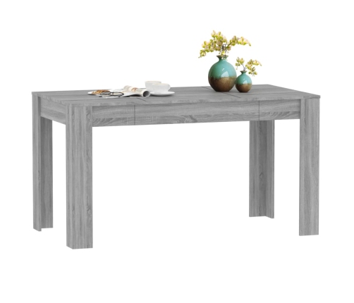 Mesa de comedor madera contrachapada gris Sonoma 140x74,5x76 cm