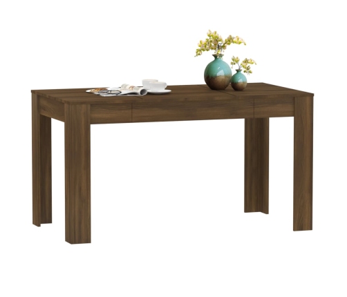 Mesa de comedor madera contrachapada roble marrón 140x74,5x76 cm