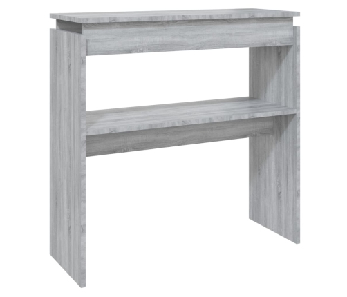 Mesa consola madera contrachapada gris Sonoma 80x30x80 cm