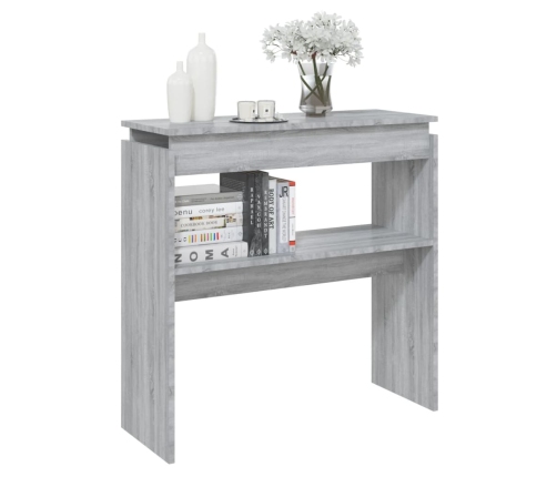 Mesa consola madera contrachapada gris Sonoma 80x30x80 cm