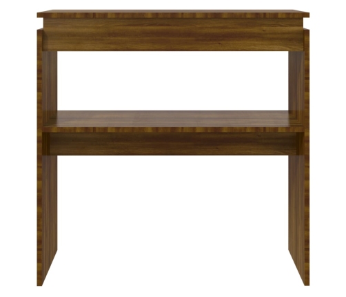 Mesa consola madera contrachapada roble marrón 80x30x80 cm