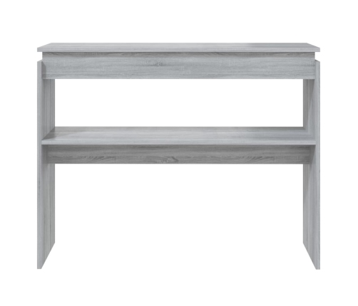 Mesa consola madera contrachapada gris Sonoma 102x30x80 cm