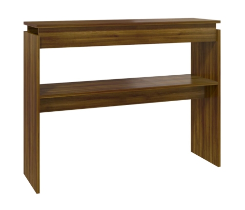 Mesa consola madera contrachapada roble marrón 102x30x80 cm