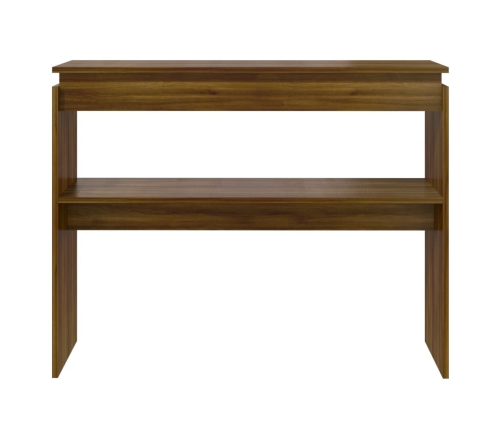 Mesa consola madera contrachapada roble marrón 102x30x80 cm