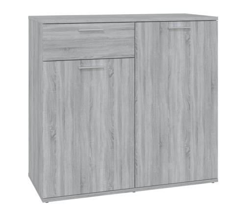 Aparador de madera contrachapada gris Sonoma 80x36x75 cm