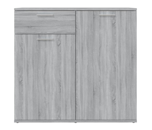 Aparador de madera contrachapada gris Sonoma 80x36x75 cm