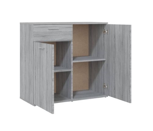 Aparador de madera contrachapada gris Sonoma 80x36x75 cm