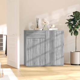 Aparador de madera contrachapada gris Sonoma 80x36x75 cm