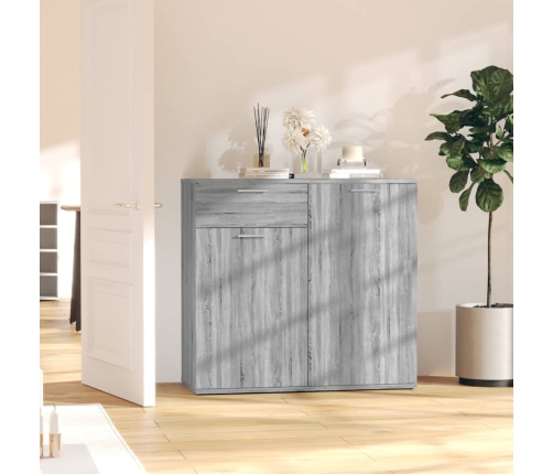 Aparador de madera contrachapada gris Sonoma 80x36x75 cm