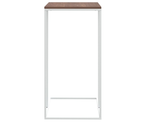 Mesa auxiliar de madera contrachapada blanco 40x30x59 cm