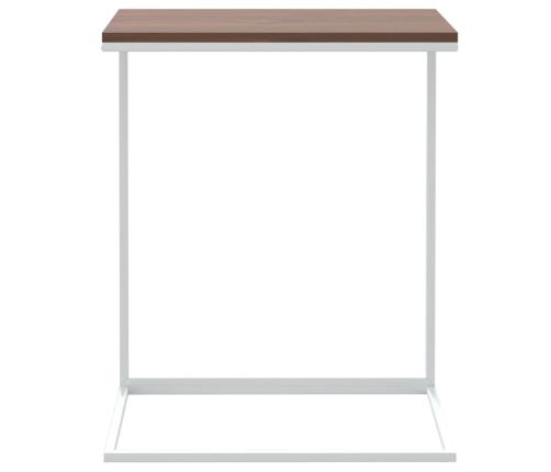 Mesa auxiliar de madera contrachapada blanco 55x35x66 cm