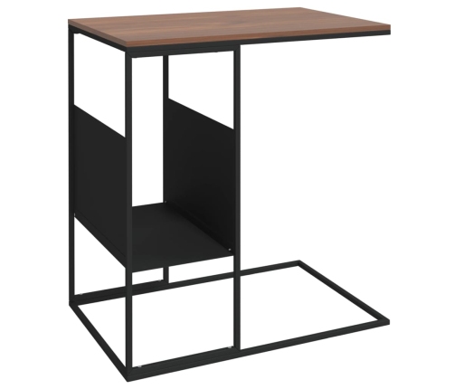 Mesa auxiliar de madera contrachapada negro 55x36x59,5 cm