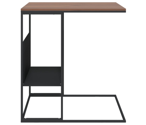 Mesa auxiliar de madera contrachapada negro 55x36x59,5 cm