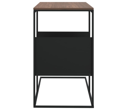 Mesa auxiliar de madera contrachapada negro 55x36x59,5 cm