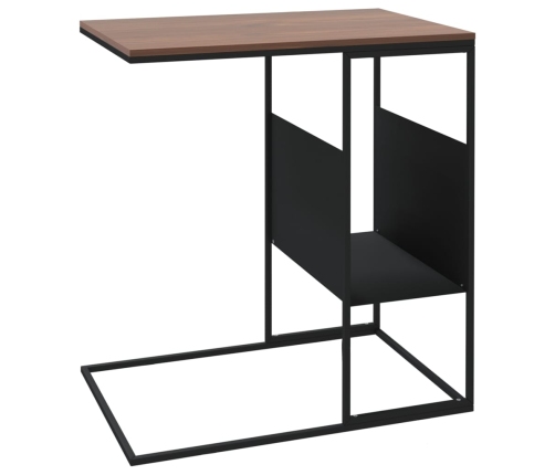 Mesa auxiliar de madera contrachapada negro 55x36x59,5 cm