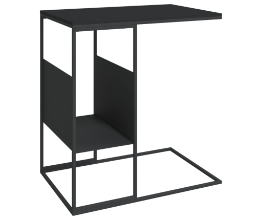 vidaXL Mesa auxiliar de madera contrachapada negra 55x36x59,5 cm