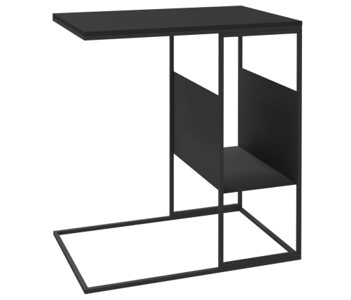 vidaXL Mesa auxiliar de madera contrachapada negra 55x36x59,5 cm