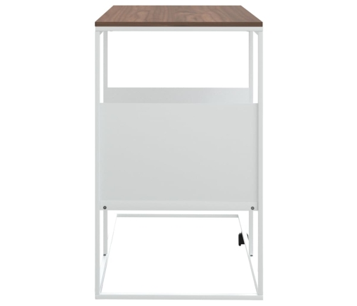 Mesa auxiliar de madera contrachapada blanca 55x36x59,5 cm