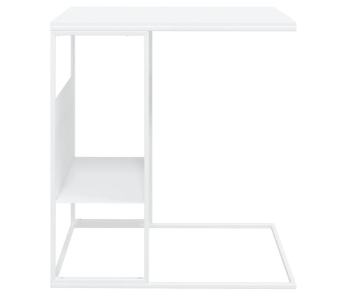 Mesa auxiliar de madera contrachapada blanco 55x36x59,5 cm