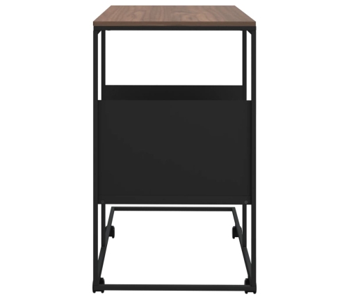 Mesa auxiliar con ruedas madera ingeniería negra 55x36x63,5 cm