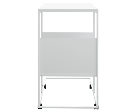 vidaXL Mesa auxiliar con ruedas madera ingeniería blanco 55x36x63,5 cm