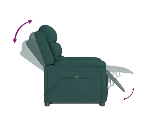 Sillón elevable tela verde oscuro