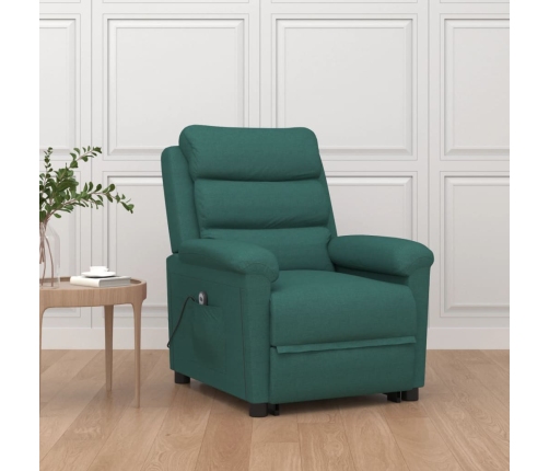 Sillón elevable tela verde oscuro