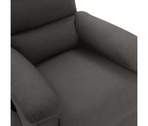 Sillón de masaje elevable tela gris oscuro