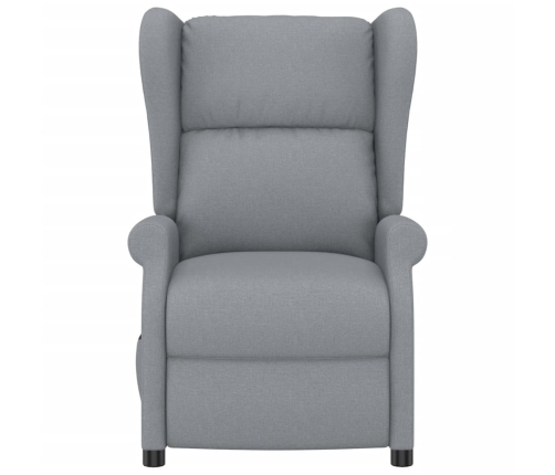 Sillón orejero reclinable eléctrico de tela gris claro