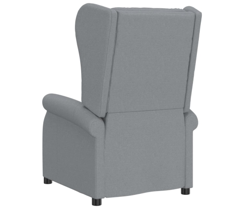 Sillón orejero reclinable eléctrico de tela gris claro