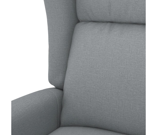 Sillón orejero reclinable eléctrico de tela gris claro